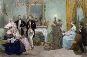 En familiekoncert, ca. 1840 af Eugene Louis Lami